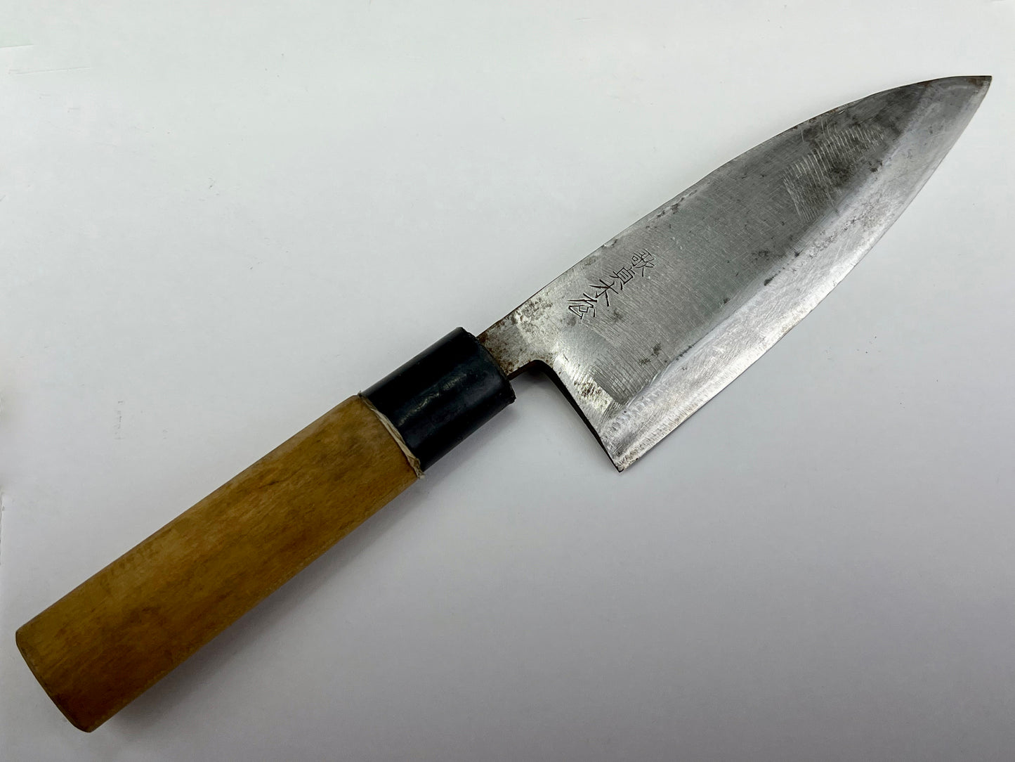 Vintage Japanese Signed 歌貞 Chef's Deba Hocho Sushi 6" Knife Laminated Samurai Steel