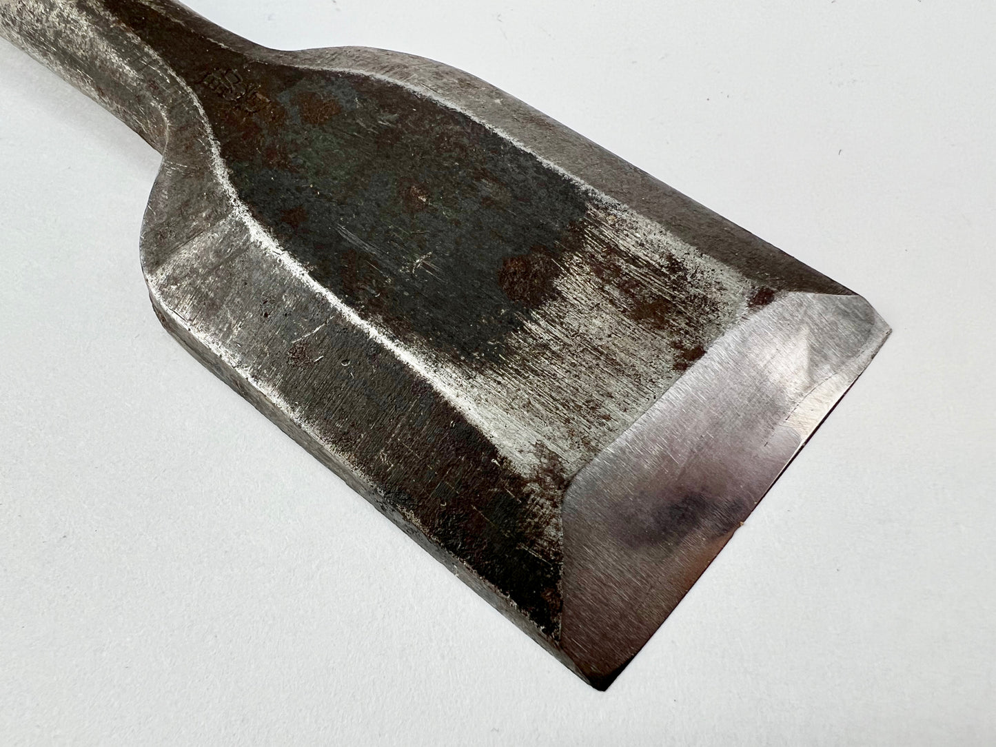 Vintage Japanese Signed 助道 Nomi Chisel 1 5/8" Laminated Forged Iron Blade Red Oak