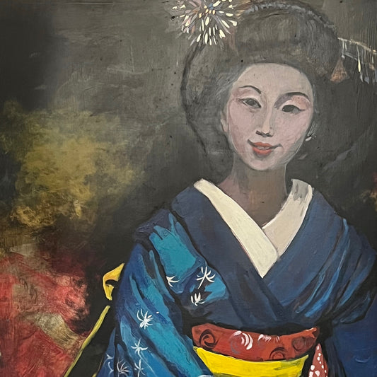 Sidonie Caron Framed Original Painting "Geisha II" 37.5"x48"