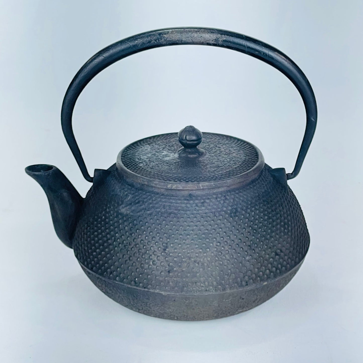 Antique (C.1930) Japanese Iron Kettle Tetsubin Fully Restored Functional 8”