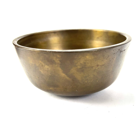 Vintage Dark Bronze Singing Bowl Buddhist Alter Meditation Zazen 4X1.5"