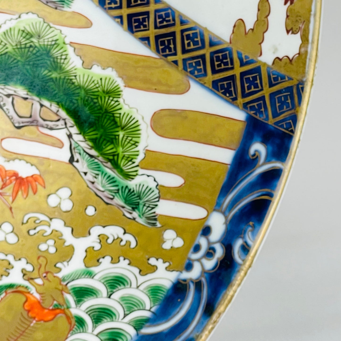 Antique (c. 1880) Japanese Ceramic Hand Painted Imari Charger 15.5"