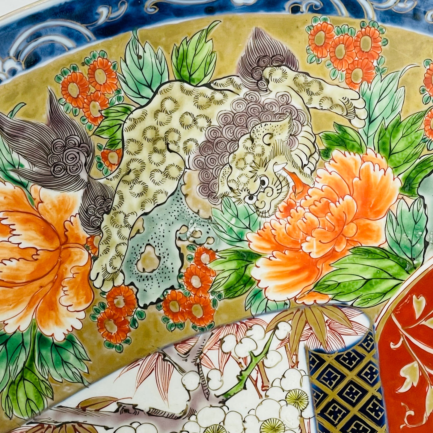 Antique (c. 1880) Japanese Ceramic Hand Painted Imari Charger 15.5"