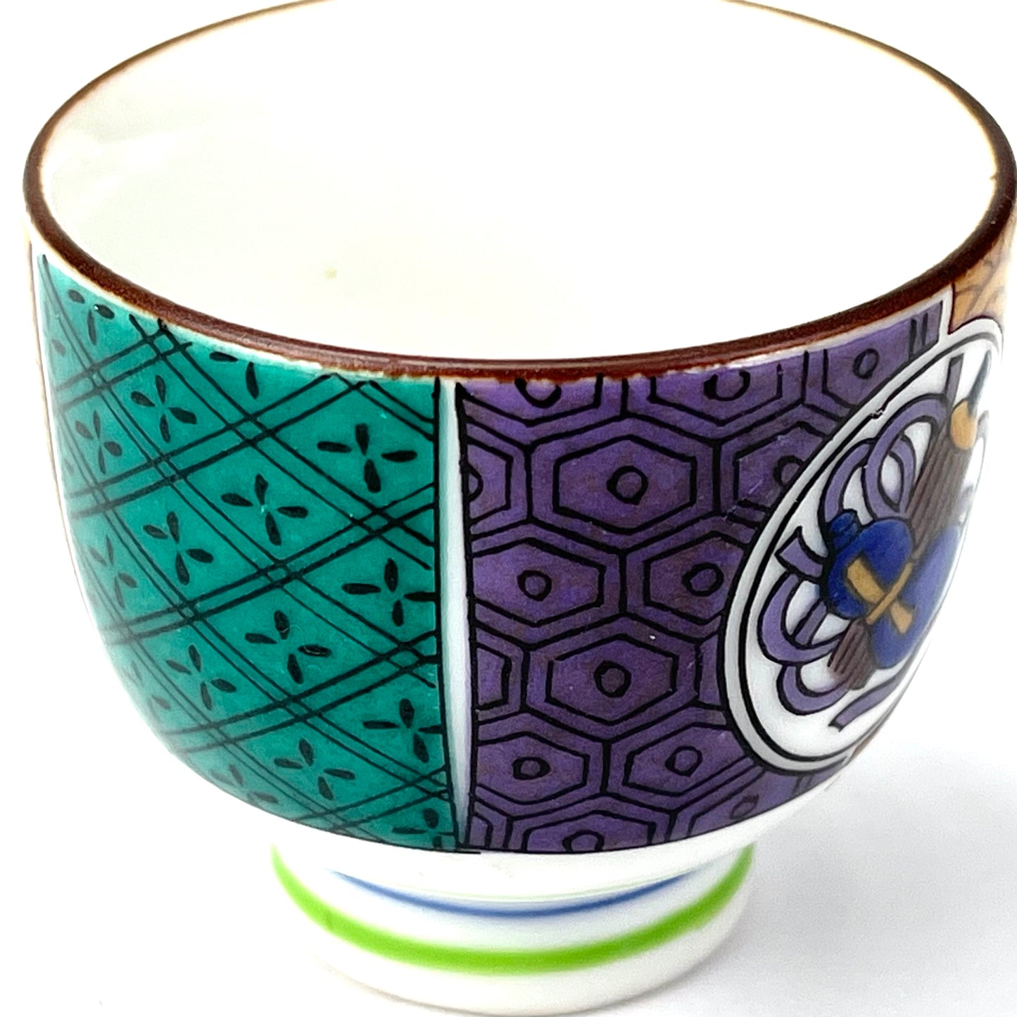 Vintage Japanese c. 1930 Kutani Ceramic Sakazuki Sake Cup