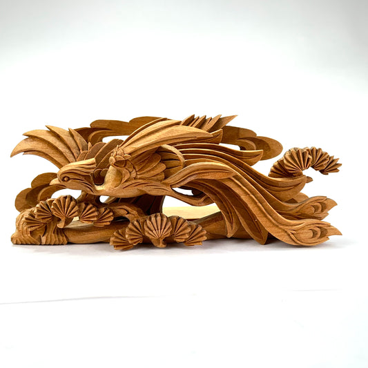 Ranma Hori Carved Peacock Flying Wing Foeward Left 3” high
