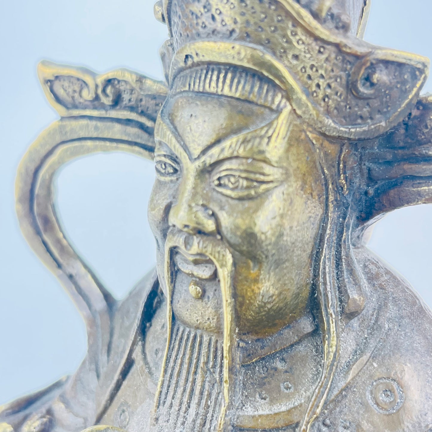 Vintage Chinese Bronze Statue of Yuanbao the Money God