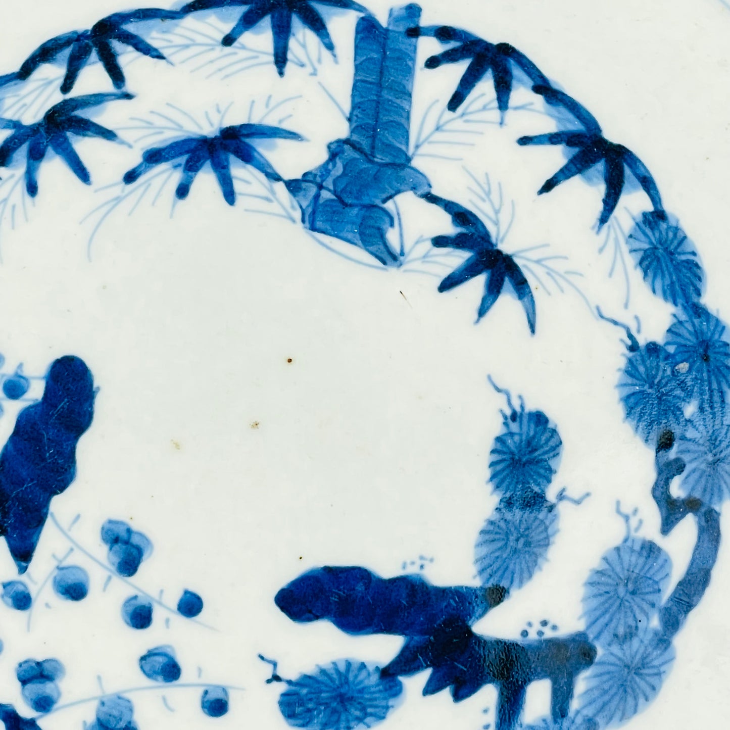 Antique (C. 1880) Japanese Ceramic Hand Painted Imari Blue & White Charger